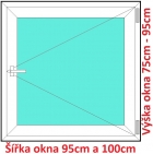 Plastov okna O SOFT ka 95 a 100cm x vka 75-95cm 